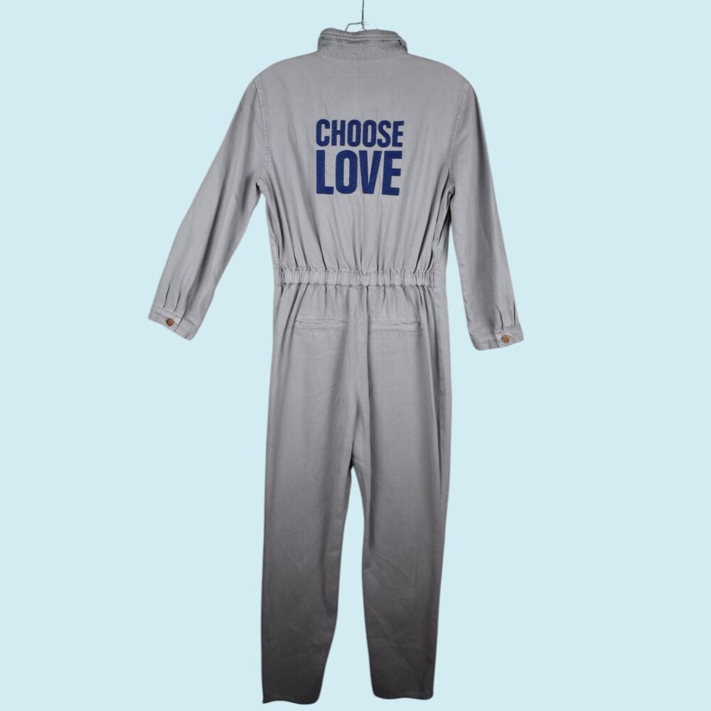 The Legends x Choose Love Jumpsuit Women's Size Small Gray Full Zip Coveralls